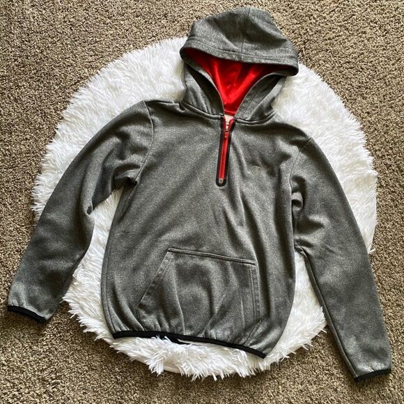 Champion Performance Quarter Zip Hoodie Sweatshirt Gray Boys Size Large - Picture 1 of 7